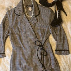 Brioche plaid 2 piece skirt suite